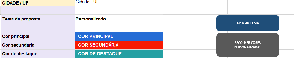 Personalização livre de cores no PropostaPro